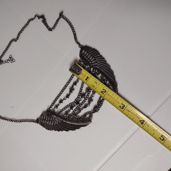 Dark Wings And Stars Necklace Adjustable 21 To 23 Inches Long - Picture 10 of 10